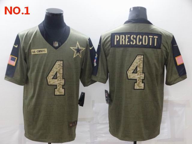 Men's Dallas Cowboys #4 Dak Prescott Jerseys NO.1;